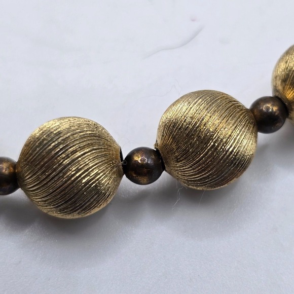 Beaded Gold‎ Tone Necklace Single Strand Womens Jewelry - Picture 2 of 7
